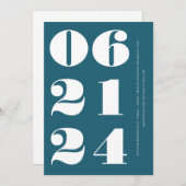 ベイブルーエレガントクモダンルとミニマル 招待状 (正面/裏面)