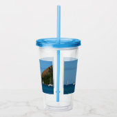 ベイホワイトとブルーの帆船航海の アクリルタンブラー (右)