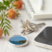 ベイホワイトとブルーの帆船航海の キーホルダー (側面)