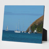 ベイホワイトとブルーの帆船航海の フォトプラーク (側面)