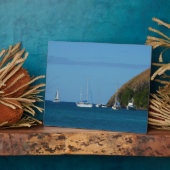 ベイホワイトとブルーの帆船航海の フォトプラーク (側面)