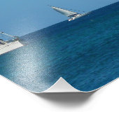 ベイホワイトとブルーの帆船航海の フォトプリント            (角)