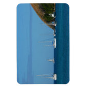 ベイホワイトとブルーの帆船航海の マグネット (縦)