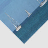 ベイホワイトとブルーの帆船航海の 薄葉紙 (詳細)