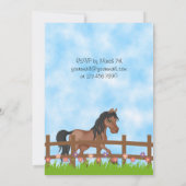 ベイホースかわいらしアンドフラワーズ誕生日招待状 招待状 (裏面)