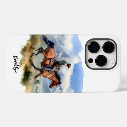 ベイホースのカウボーイ Case-Mate iPhoneケース (裏面 (横))