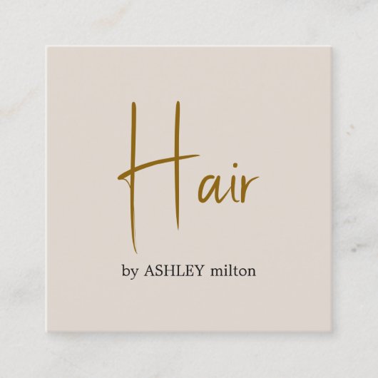 ベイミニマルエレガントゲはっきりしたヘアサロン スクエア名刺 (正面)