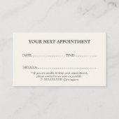 ベイミニマルスタイリッシュググレーアポイントメントカード 名刺 (裏面)