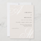ベイモダンジエレガントミニマル・モノグラム結婚ズ 招待状 (正面)