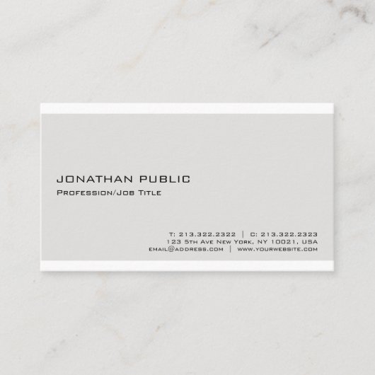 ベイモダンジエレガントュホワイトプロフェッショナルミニマル 名刺 (正面)