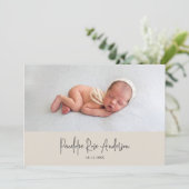 ベイモダンジシンプル写真誕生 案内状 (スタンド正面)