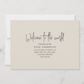 ベイモダンジシンプル写真誕生 案内状 (裏面)