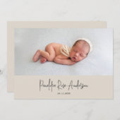 ベイモダンジシンプル写真誕生 案内状 (正面/裏面)