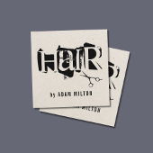 ベイユニークジモダンュブラックハサミ美容師 スクエア名刺