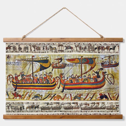 ベイユースタペストリー1066ノルマン騎士と射手 吊り下げ型タペストリー (正面3)