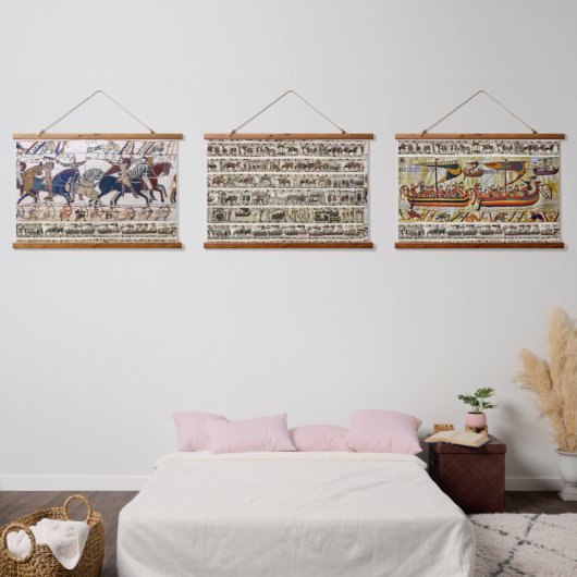 ベイユースタペストリー1066ノルマン騎士と射手 吊り下げ型タペストリー (寝室)