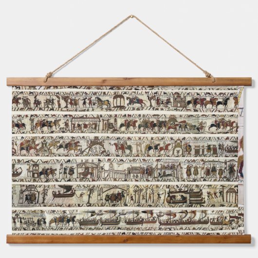 ベイユースタペストリー1066ノルマン騎士と射手 吊り下げ型タペストリー (正面2)