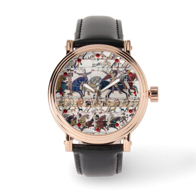 ベイユースタペストリー1066ノルマン騎士と射手 腕時計 (正面)
