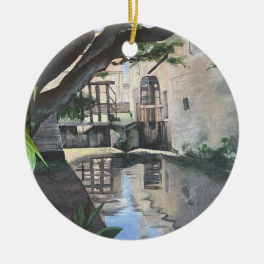 ベイユースフランスウォーターホイールオーナメント セラミックオーナメント (正面)