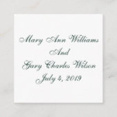 ベイラーグリーンとホワイトの返信カード エンクロージャーカード (裏面)