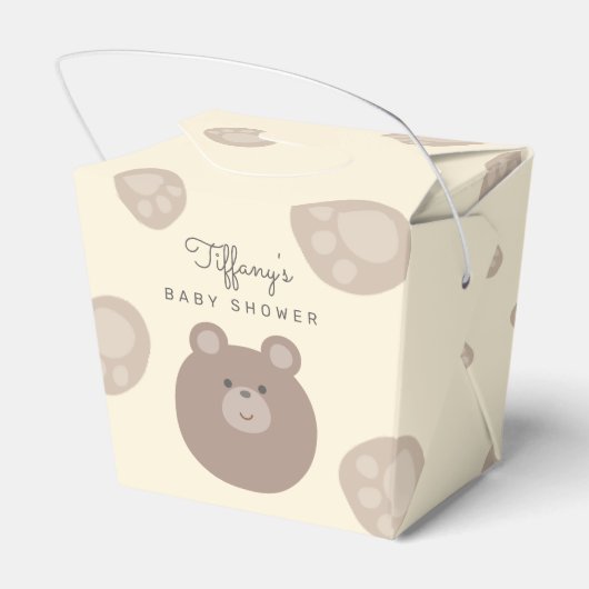 ベイリーかわいいブラウンテディベアかわいい男の子の赤ちゃんシャワー フェイバーボックス (裏面サイド)