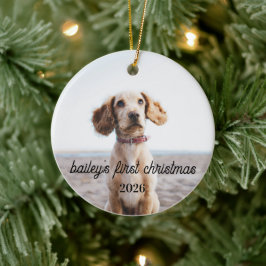 ベイリーのファーストクリスマス犬のオーナメント 2026 セラミックオーナメント