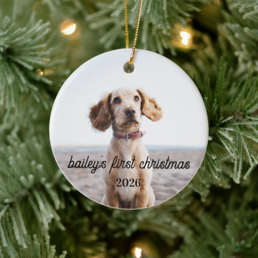 ベイリーのファーストクリスマス犬のオーナメント 2026 セラミックオーナメント (ツリー)
