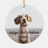 ベイリーのファーストクリスマス犬のオーナメント 2026 セラミックオーナメント (正面)