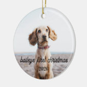 ベイリーのファーストクリスマス犬のオーナメント 2026 セラミックオーナメント (左)