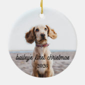ベイリーのファーストクリスマス犬のオーナメント 2026 セラミックオーナメント (裏面)