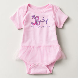 ベイリーガールズB名モノグラムシャツを意味する ベビーボディスーツ