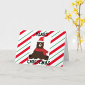 ベイリークリスマスストライプ カード (黄色い花)