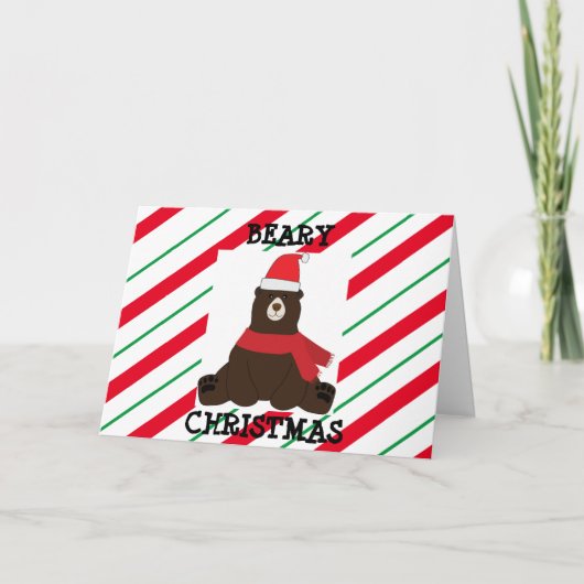 ベイリークリスマスストライプ カード (正面)