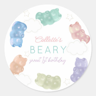 ベイリースイートパステルカラーズグミベア誕生日 ラウンドシール