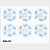 ベイリースイートブルーグミベアーボーイ誕生日 ラウンドシール (シート)