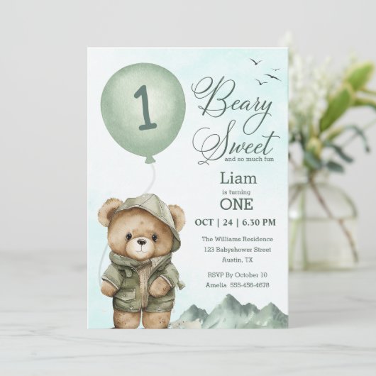 ベイリースウィートファースト誕生日招待状 | 招待状 (スタンド正面)