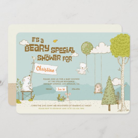ベイリースペシャルベビーシャワー招待状 招待状 (正面/裏面)