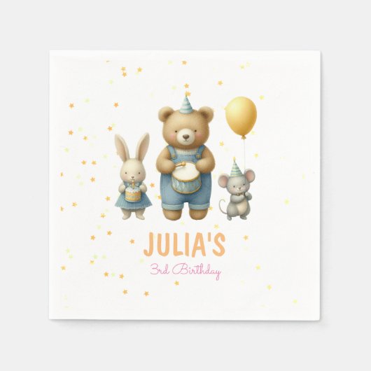 ベイリースペシャル誕生日バッシュ スタンダードカクテルナプキン (正面)