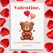 ベイリーハッピーフレンズ赤いハートテディベアバレンタイン シーズンカード