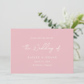 ベイリーピンクモダン結婚ズ セーブザデート (スタンド正面)