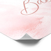 ベイリーピンクbearly待ちテディベア赤ちゃんシャワー ポスター (角)