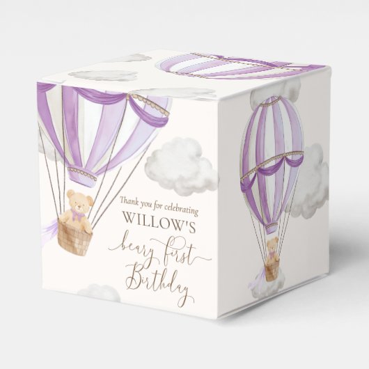 ベイリーファーストテディベアホットエアバルーン誕生日 フェイバーボックス (正面サイド)