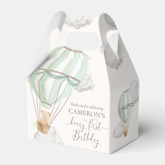 ベイリーファーストテディベアホットエアバルーン誕生日 フェイバーボックス (正面サイド)