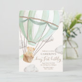 ベイリーファーストテディベアホットエアバルーン誕生日 招待状 (スタンド正面)