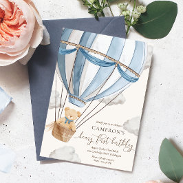 ベイリーファーストテディベアホットエアバルーン誕生日 招待状