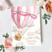 ベイリーファーストテディベアホットエアバルーン誕生日 招待状