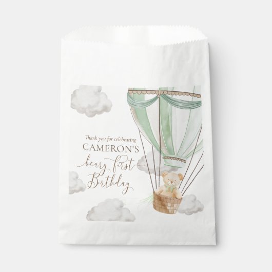 ベイリーファーストベアーミントホットエアバルーン誕生日 フェイバーバッグ (正面)