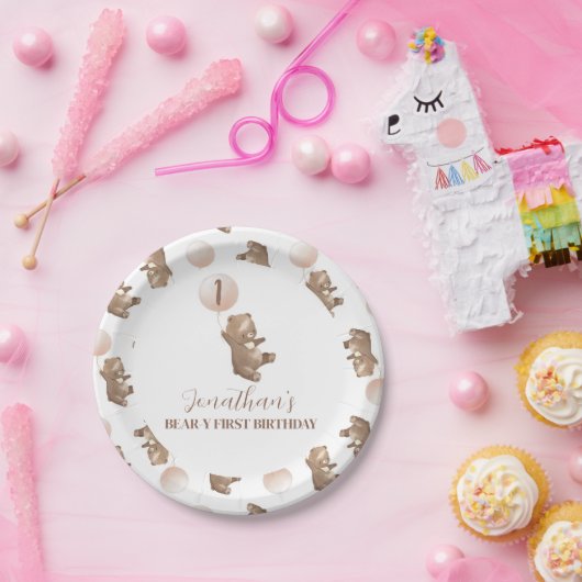 ベイリーファースト誕生日紙プレート ペーパープレート (パーティー)
