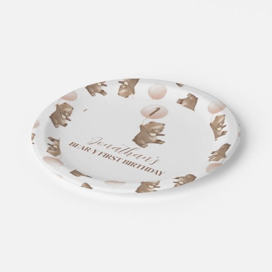 ベイリーファースト誕生日紙プレート ペーパープレート (アングル)