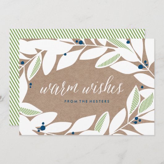 ベイリーフスプリグスフローラホリデーカード シーズンカード (正面/裏面)